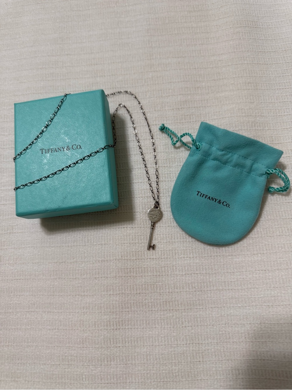 Authentic Silver Tiffany Key Necklace